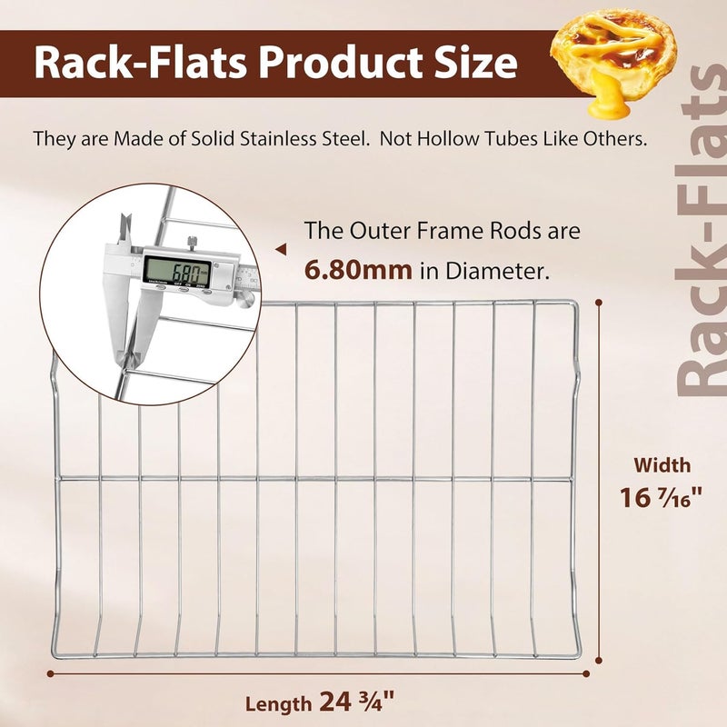 Cooouds 𝑼𝒑𝒈𝒓𝒂𝒅𝒆𝒅 304 Stainless Steel DG75-01001C DG75-01001D Oven Rack Repalcement for Samsung Oven Accessories. DG75-01001C Oven Rack for Samsung NE63A6511SS NX60A6511SS NE59T4311SS.(2 Pack) - Image 4